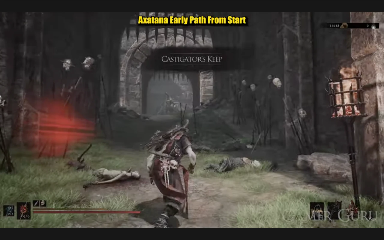 Castigator's Keep landmark on the early route to the Axatana in Mortal Shell 2.