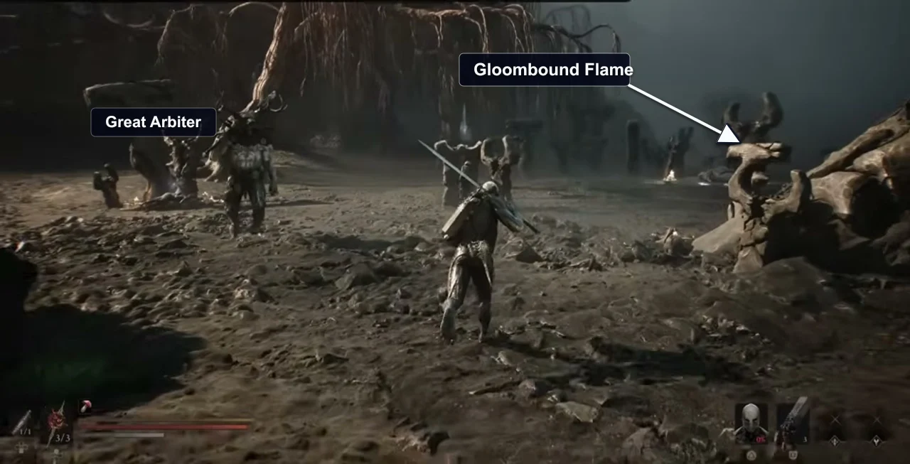 Gloombound Flame pickup location in Mortal Shell 2.