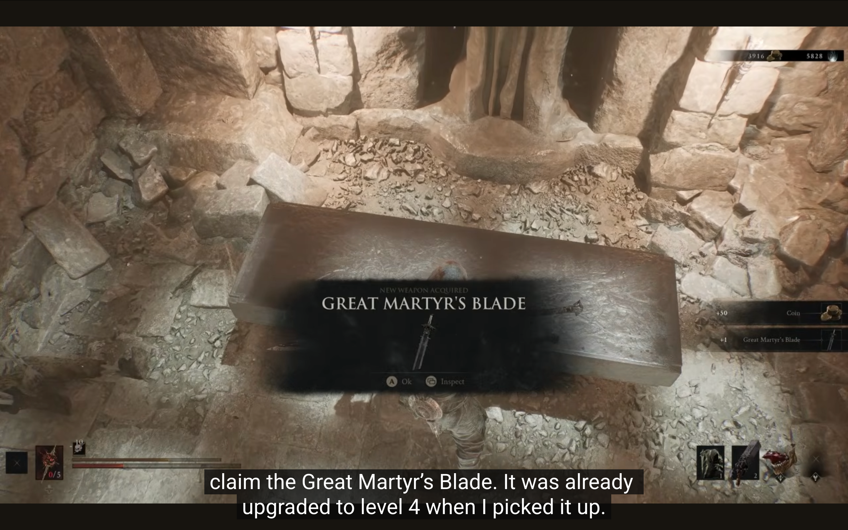 Great Martyr's Blade acquired in Mortal Shell 2.
