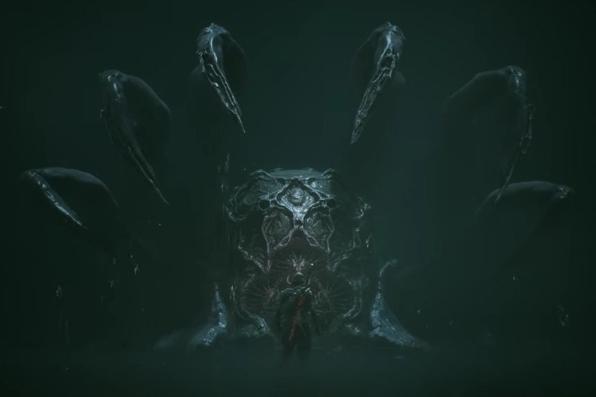 Hexapod spreading its tentacles before an attack
